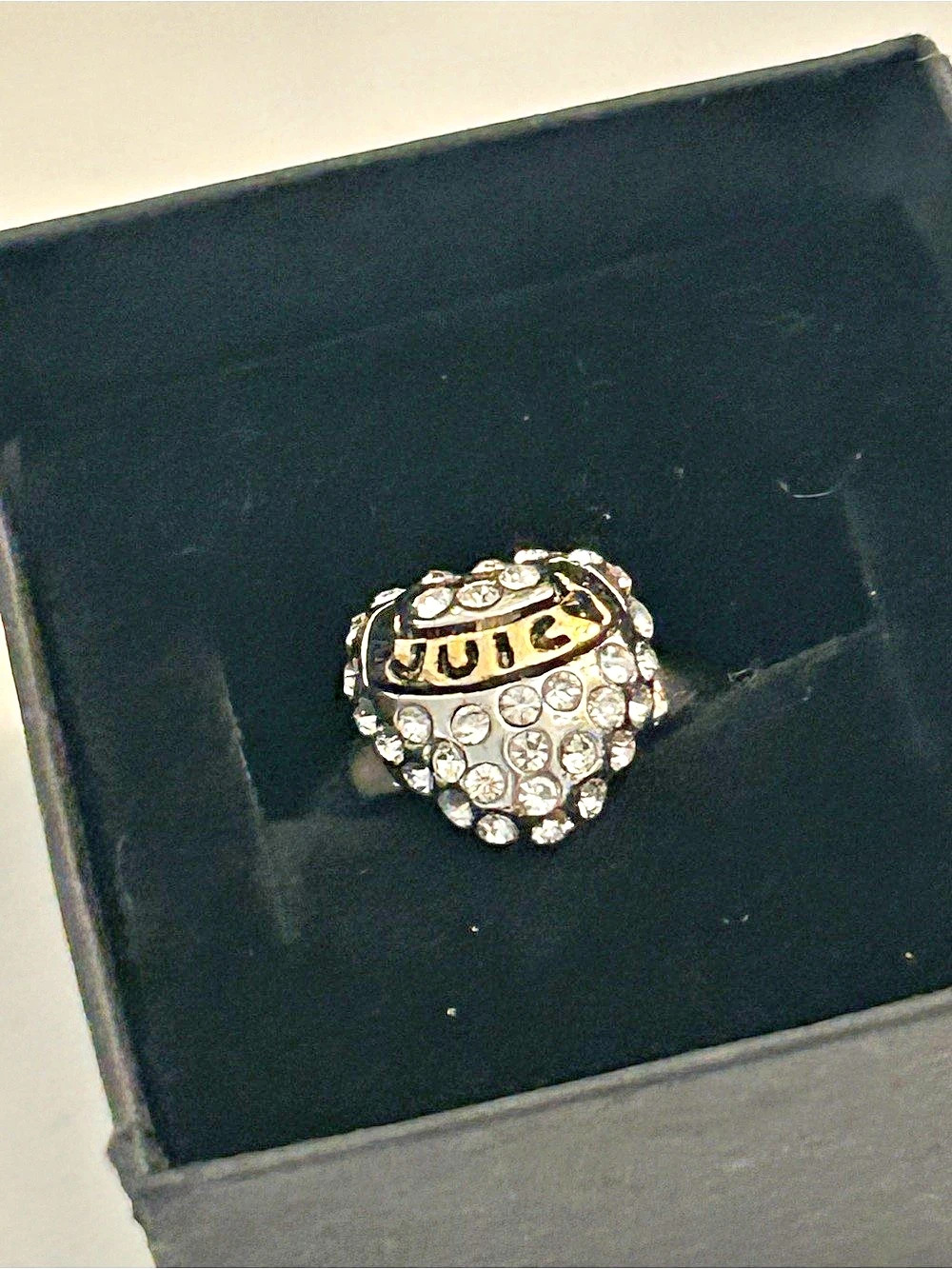 Juicy Couture Crystal Heart Ring - Y2K